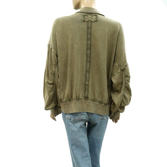 Free People We The Free Good For You Bomber Jacket Top Oversized XL NEW 283823 - Picture 7 of 8